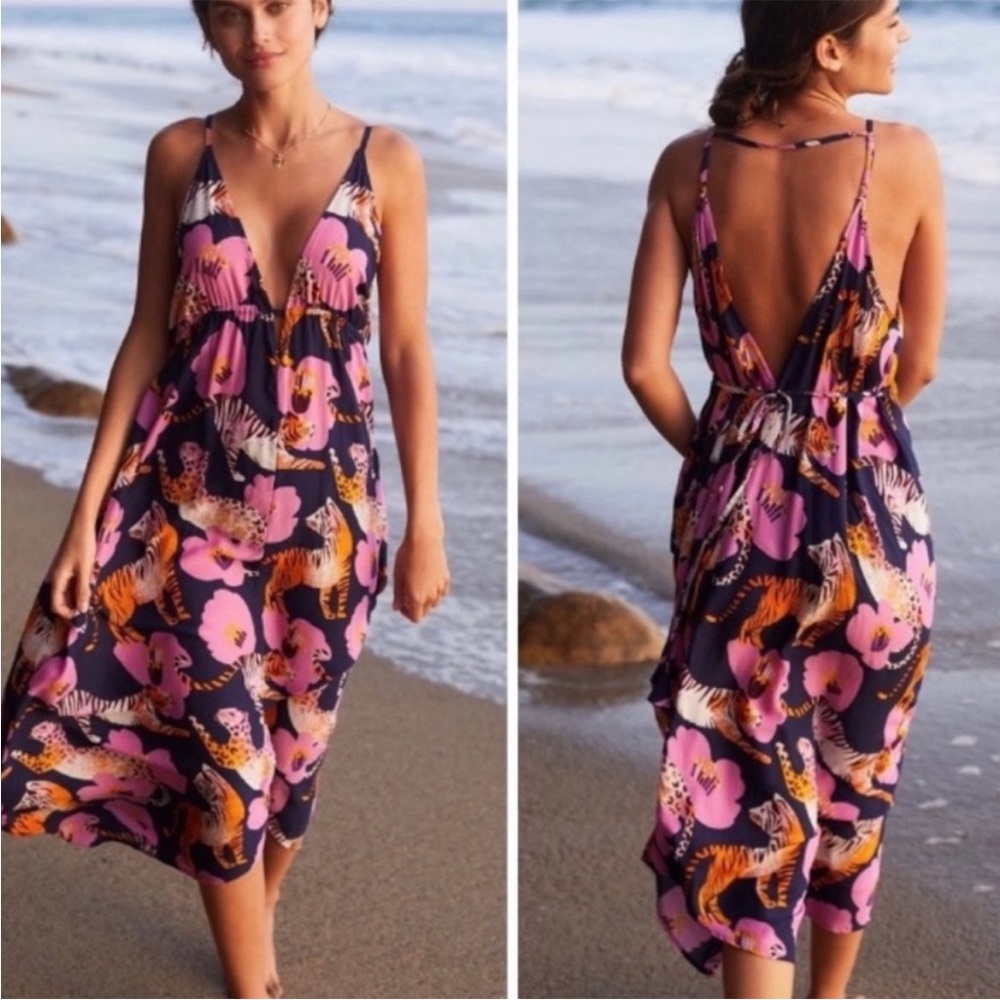 Anthropologie Pink and purple Maxi Dress